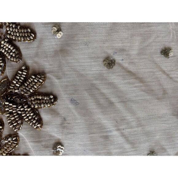 Indian Heavily beaded sequined mesh Boho tablecloth handmade Ornate Formal - Picture 6 of 8